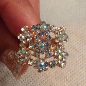 Gold Plated Daisy CZ Diamond Ring